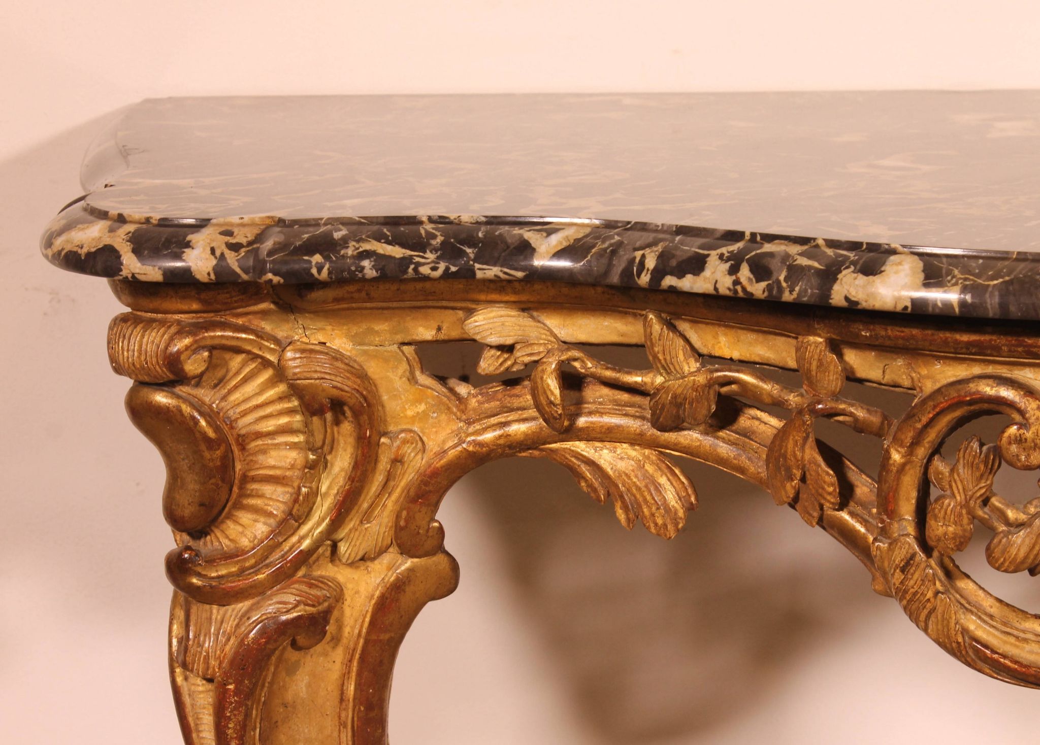 Console d'époque Louis XV En Bois Doré