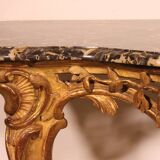 Louis XV period console in gilded wood