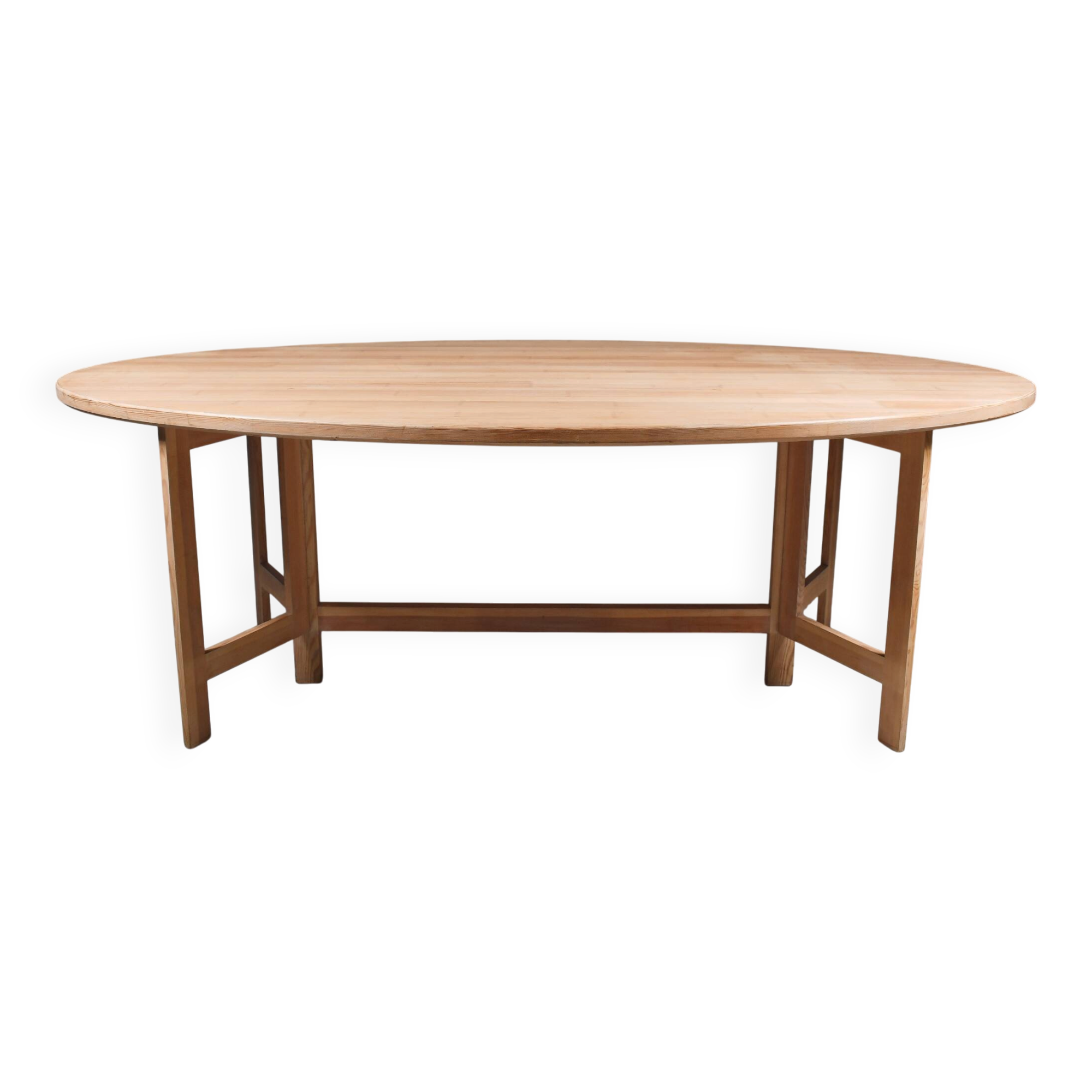 Table à manger en pin cérusé. Ollé Pira. Suède années 1960.