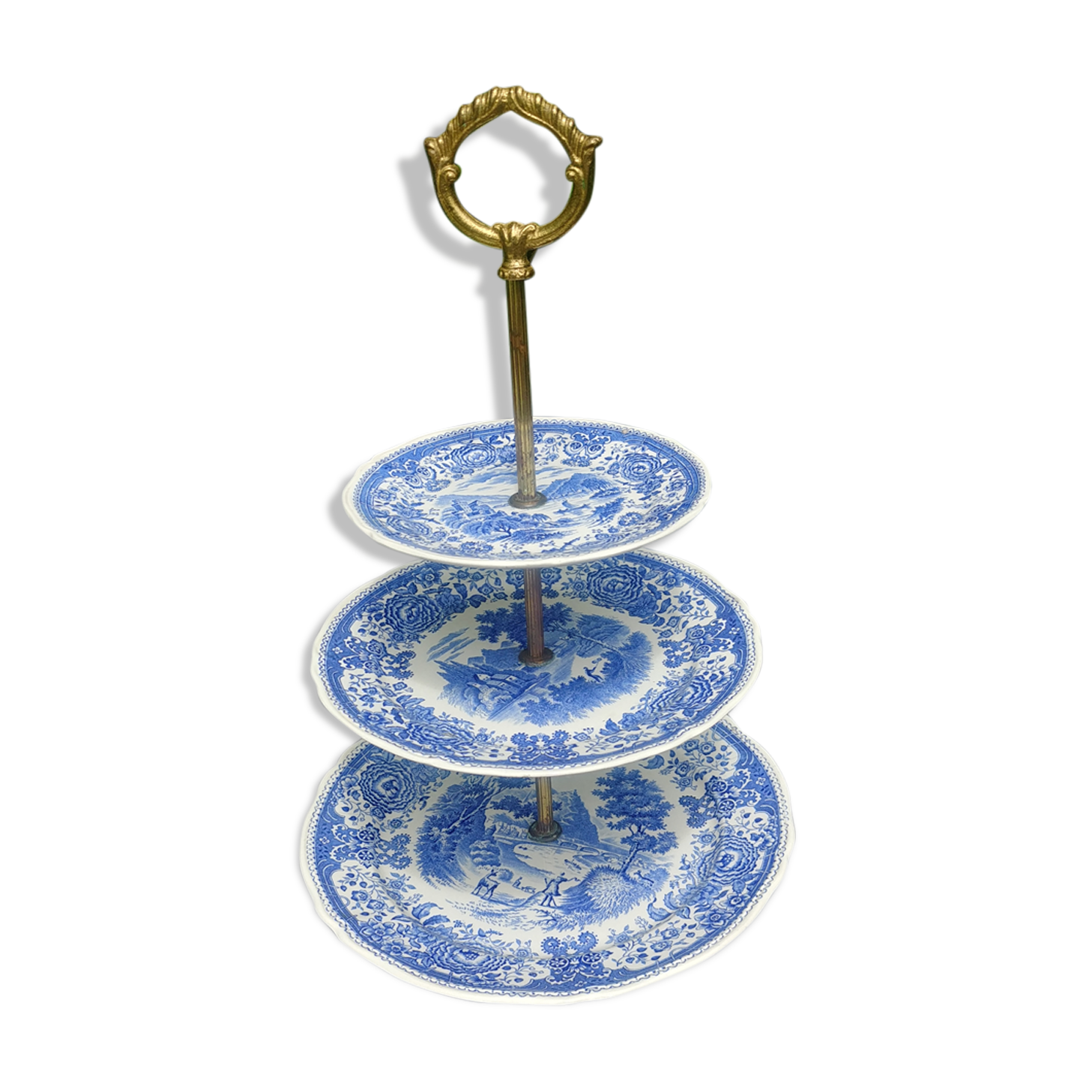 Servant dish with 3 floors in porcelain from Villeroy & Boch model Burgenland blue