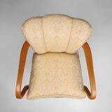 Art Deco side chair in beech wood, France 1940s