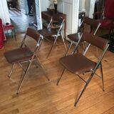Chrome metal chairs and skaï from the 70s
