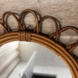 Antique rattan mirror