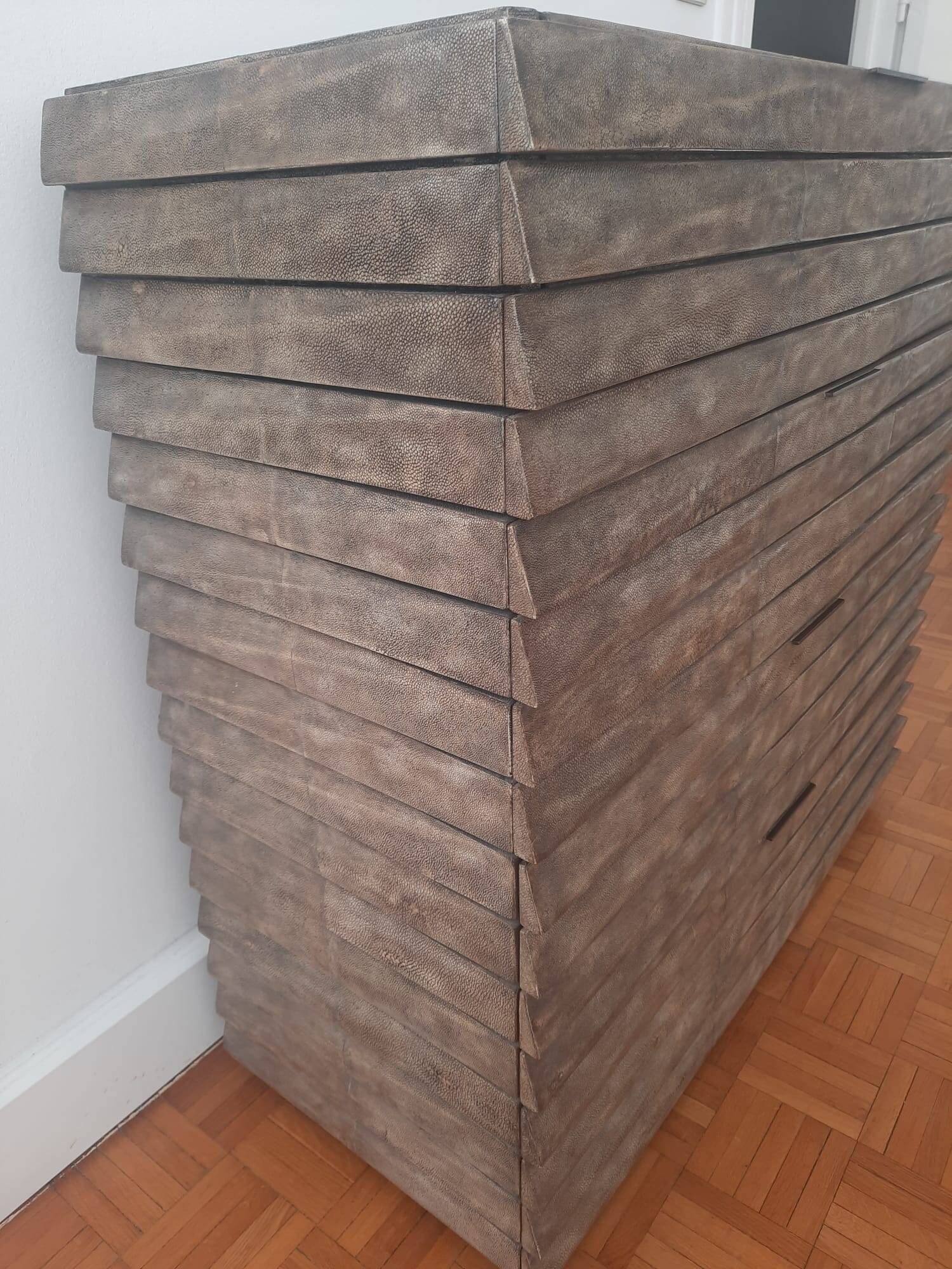 Chest of drawers in genuine shagreen by R&Y Augousti Paris