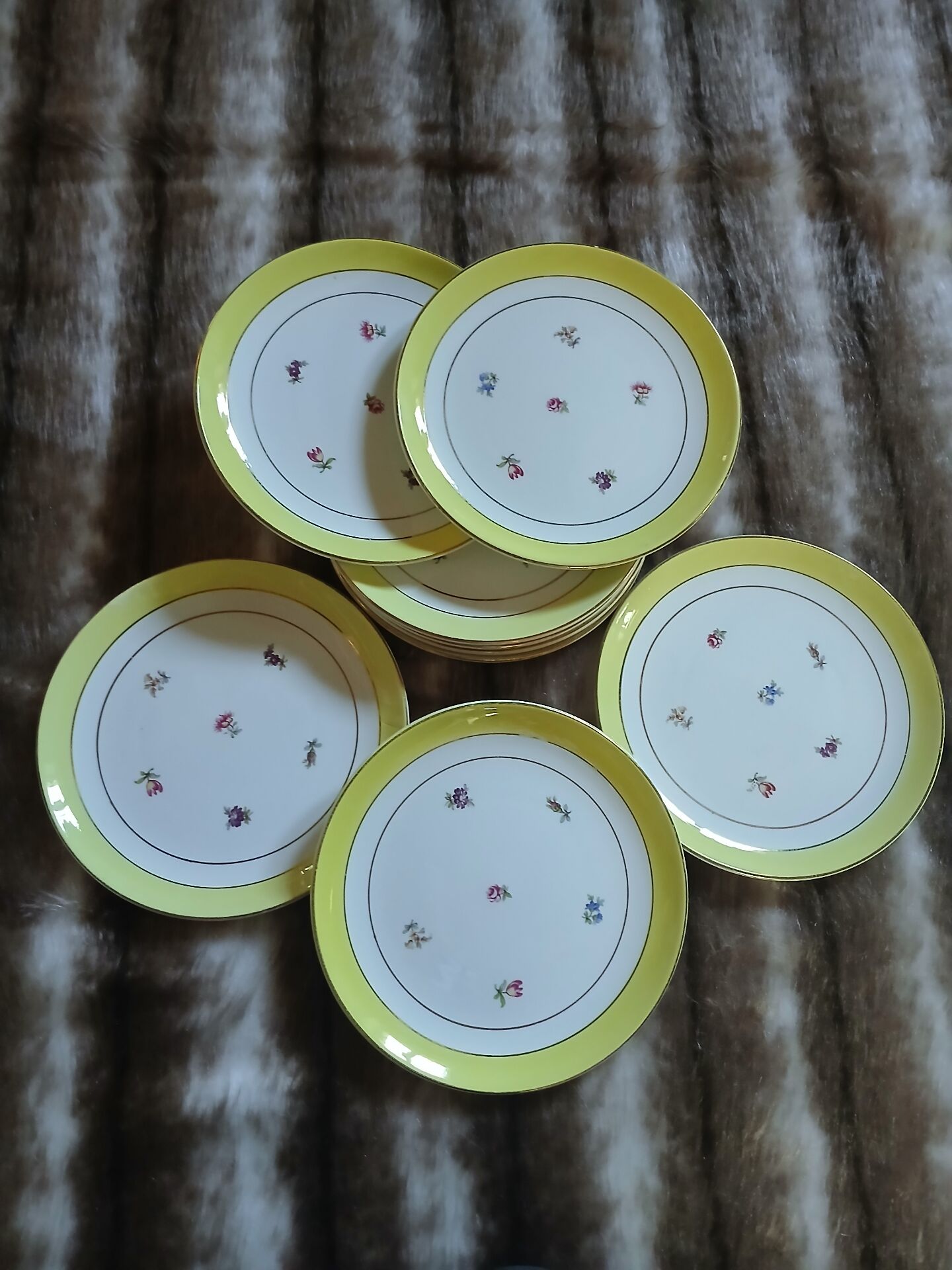 10 assiettes à dessert anciennes Gien 