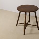 Vintage round Bobbin side table