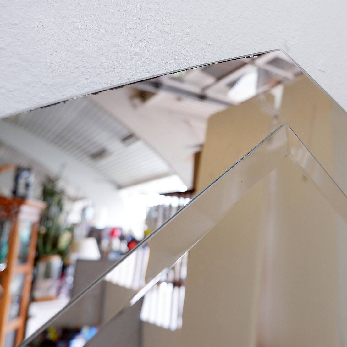 Large Art Deco "diamond" wall mirror
