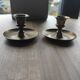 Set of 2 vintage brass mini candle holders