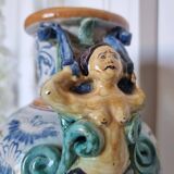 Ancient Spanish pottery amphora, Talavera Niveiro pottery 19th century