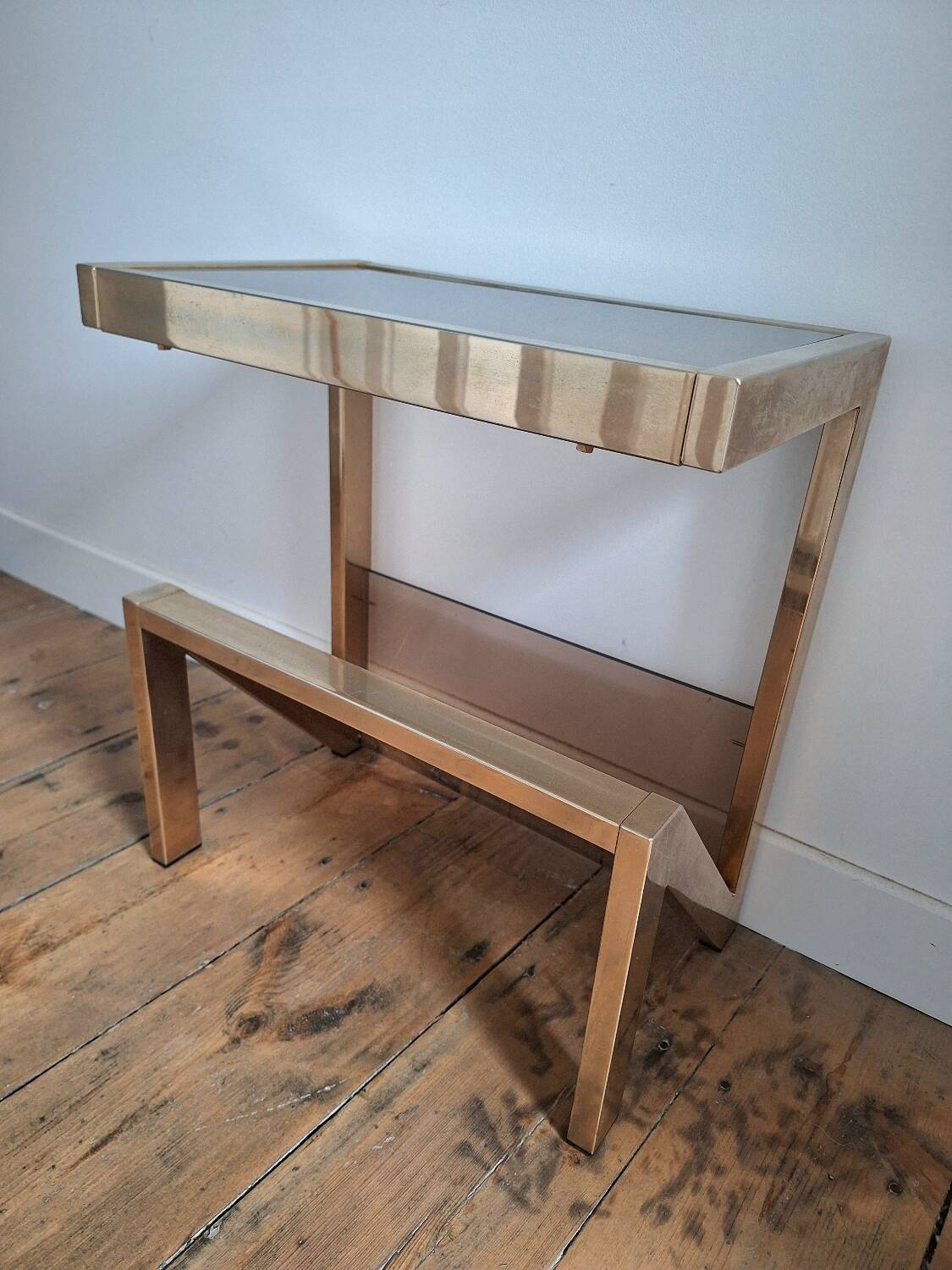 Table d’appoint vintage 23 ct, porte revues design Belgo Chrom