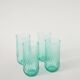 Set of 4 twisted water glasses, Turquoise Blue, 1970