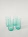 Set of 4 twisted water glasses, Turquoise Blue, 1970