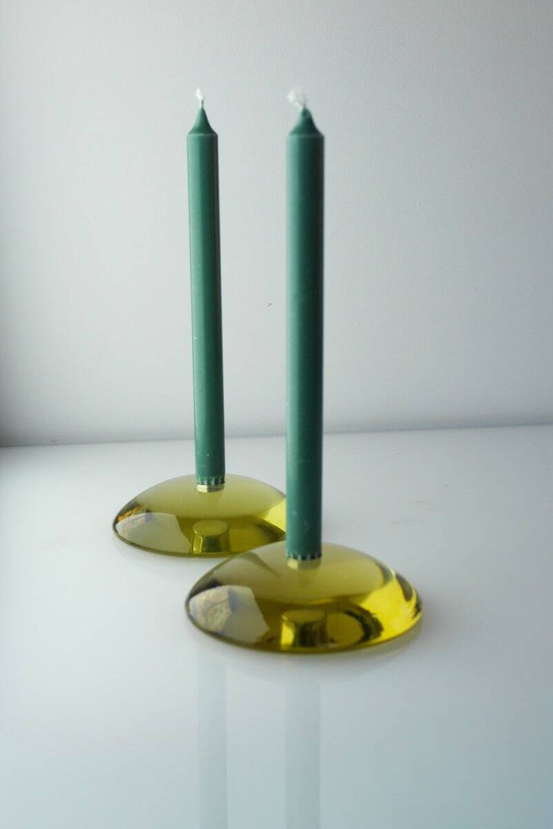 Glass candleholders by Anne Nilsson for Kosta, 2000s, set of 2