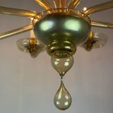 Venetian chandelier in golden Murano glass, Venini circa 1920