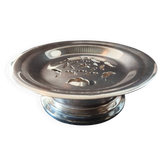 Vintage French silver-plated butter press, Coquillor style.