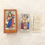 Tarot deck and wooden box therein