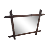 Antique bamboo-style mirror
