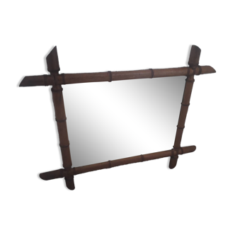 Antique bamboo-style mirror