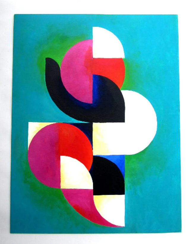 Abstract acrylic painting Delauney - 65x50cm
