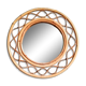 Miroir rond en rotin France 1960