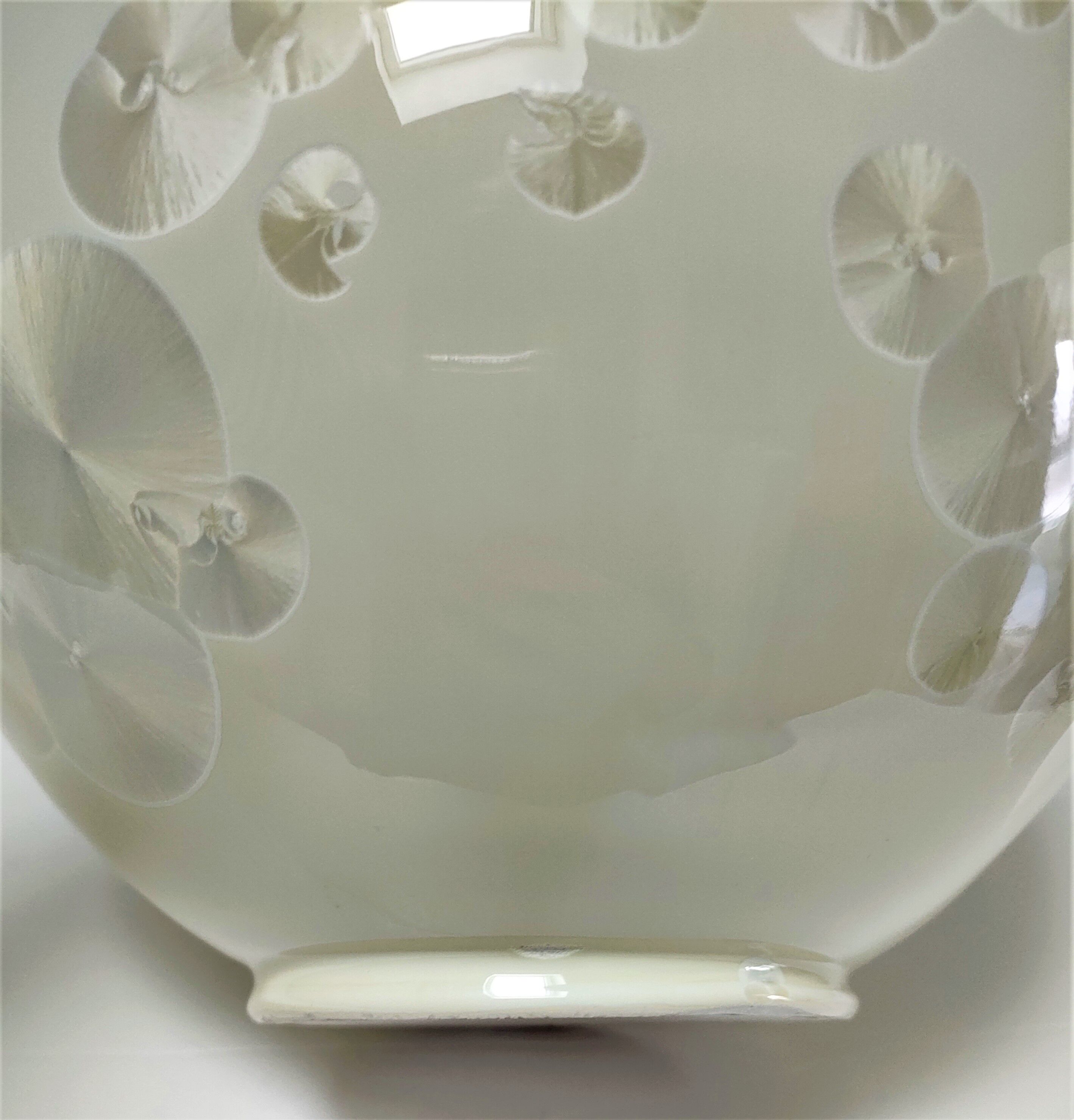 Ceramic vase with crystallizations by Bernard Guipouy stamped