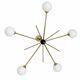 Chandelier Stilnovo, années 1960, laiton et verre, 5 points lumineux