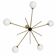 Stilnovo chandelier, 1960s, brass and glass, 5 light points