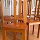 Set of 6 SENAC chairs in solid French elm + Leather