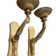 Paire d’appliques murales bronze bras tendus mains