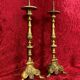 Pair of napoleon III era candle spikes in gilded bronze around 1850