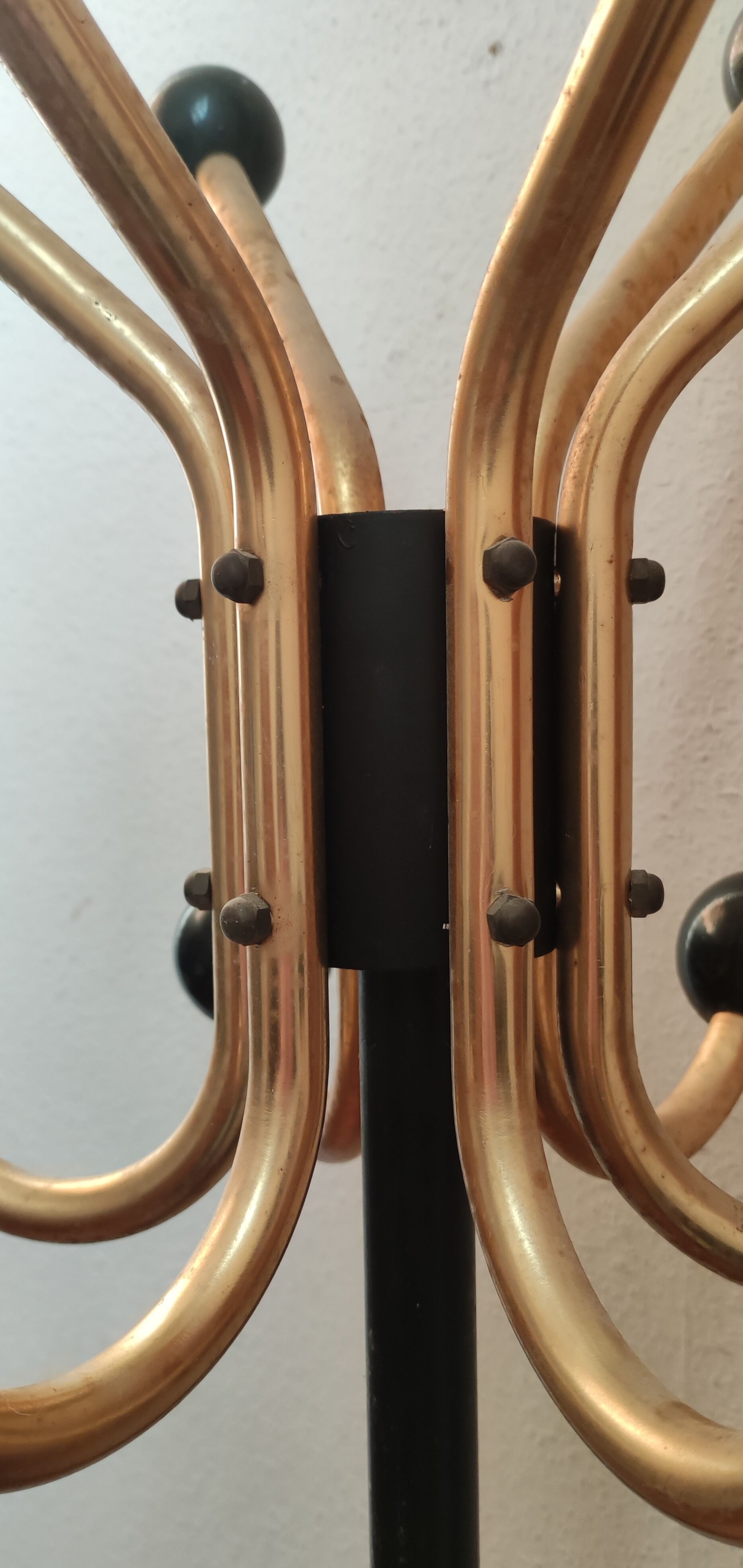 Vintage metal coat rack black and gold