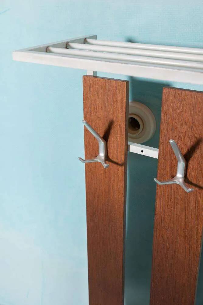 Vintage hardwood coat rack, minimalist mid-century coat rack.