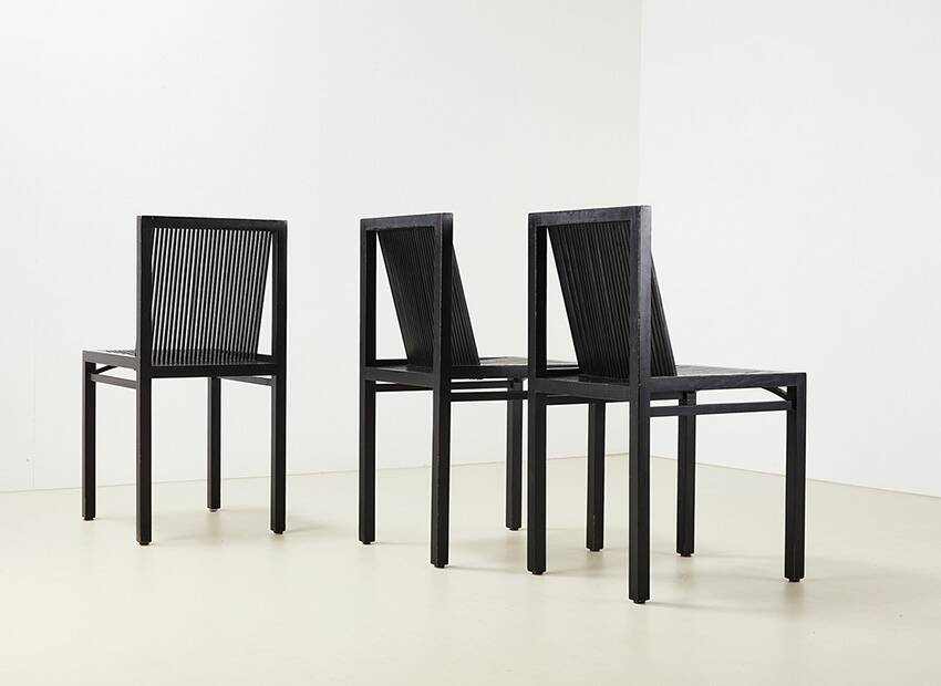Ruud Jan Kokke Set of 3 'Latjes Dining Chairs for Metaform Netherlands 1986