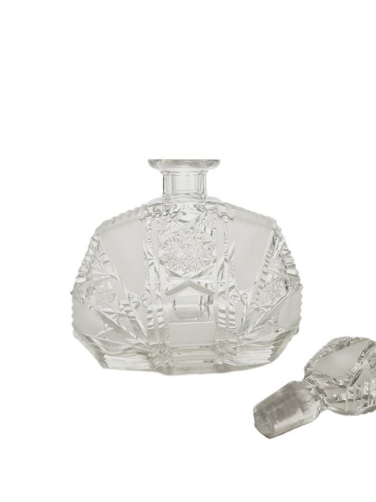 Art Deco glass water carafe, Czechoslovakia, 1950s