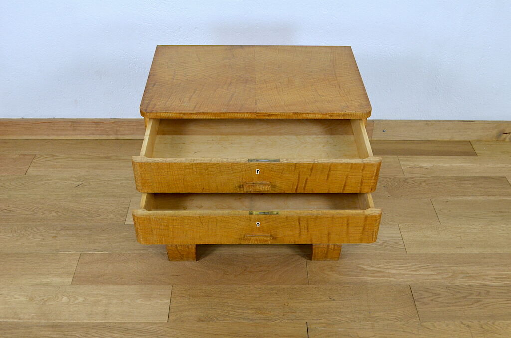 Vintage low furniture in blond wood 1940