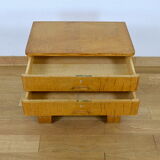 Vintage low furniture in blond wood 1940