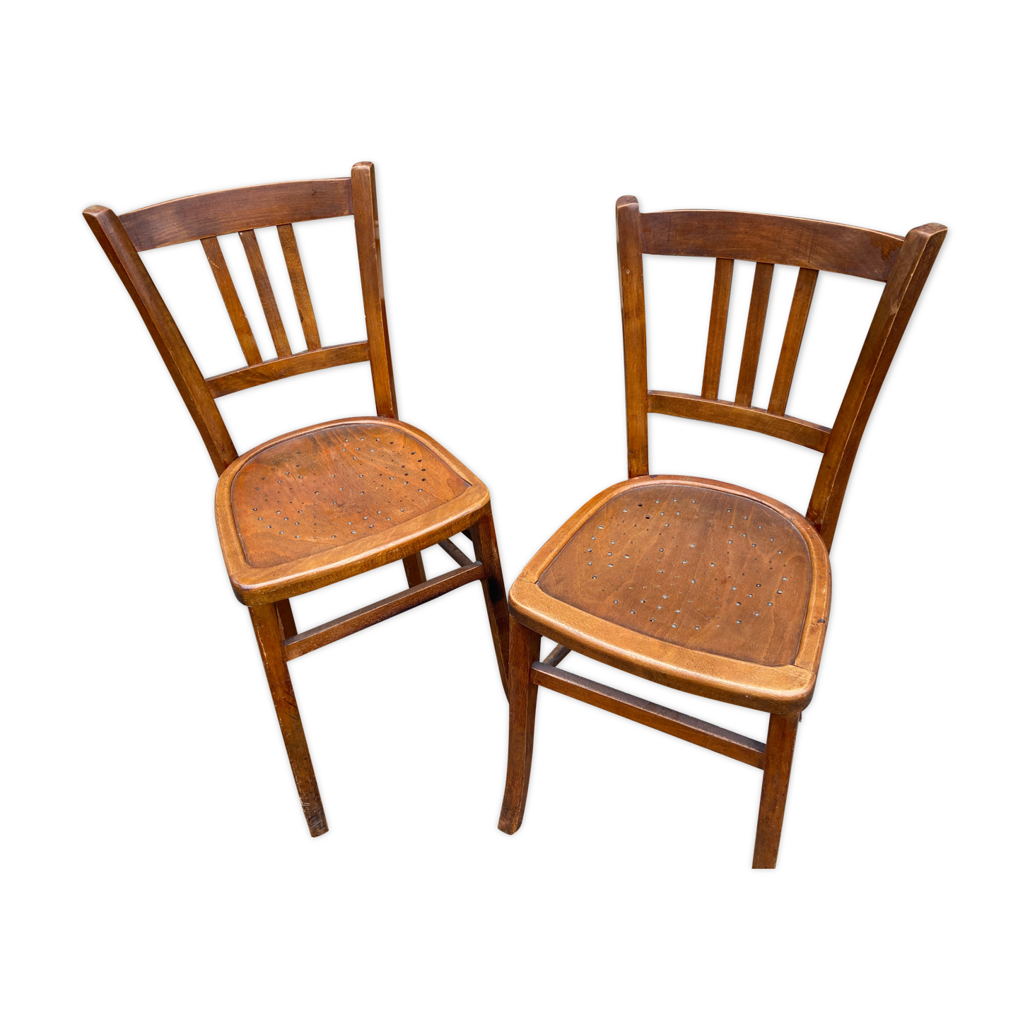 Pair of chairs bistro curved wood