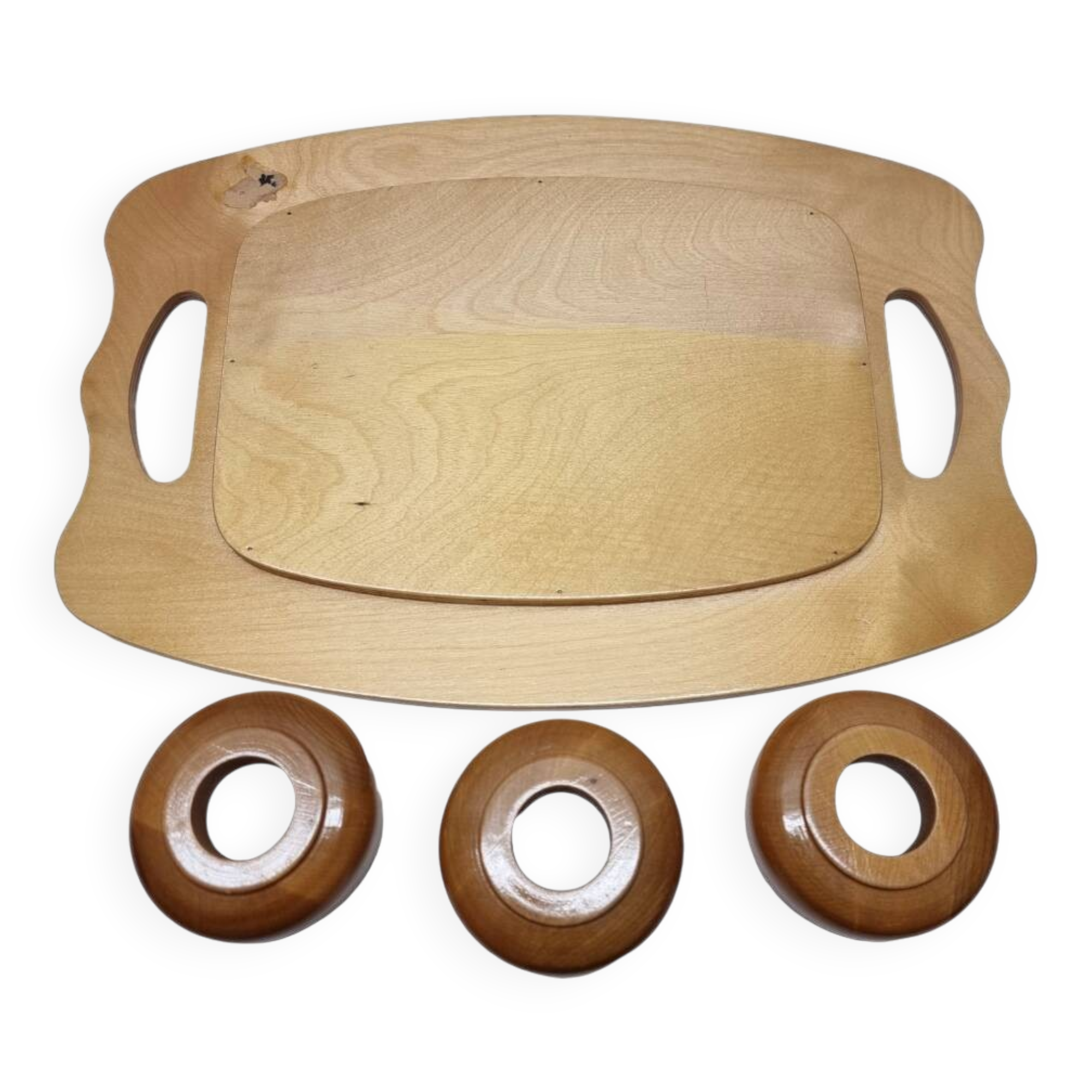 Vintage Cup Holders With Tray, 1970s