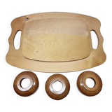 Vintage Cup Holders With Tray, 1970s