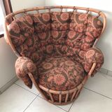 Vintage wicker rattan chair, 60s-70s