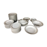 Table service 63 pieces porcelain Limoges white gold liseret