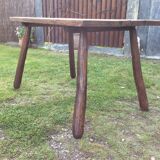 Brutalist vintage table in solid oak