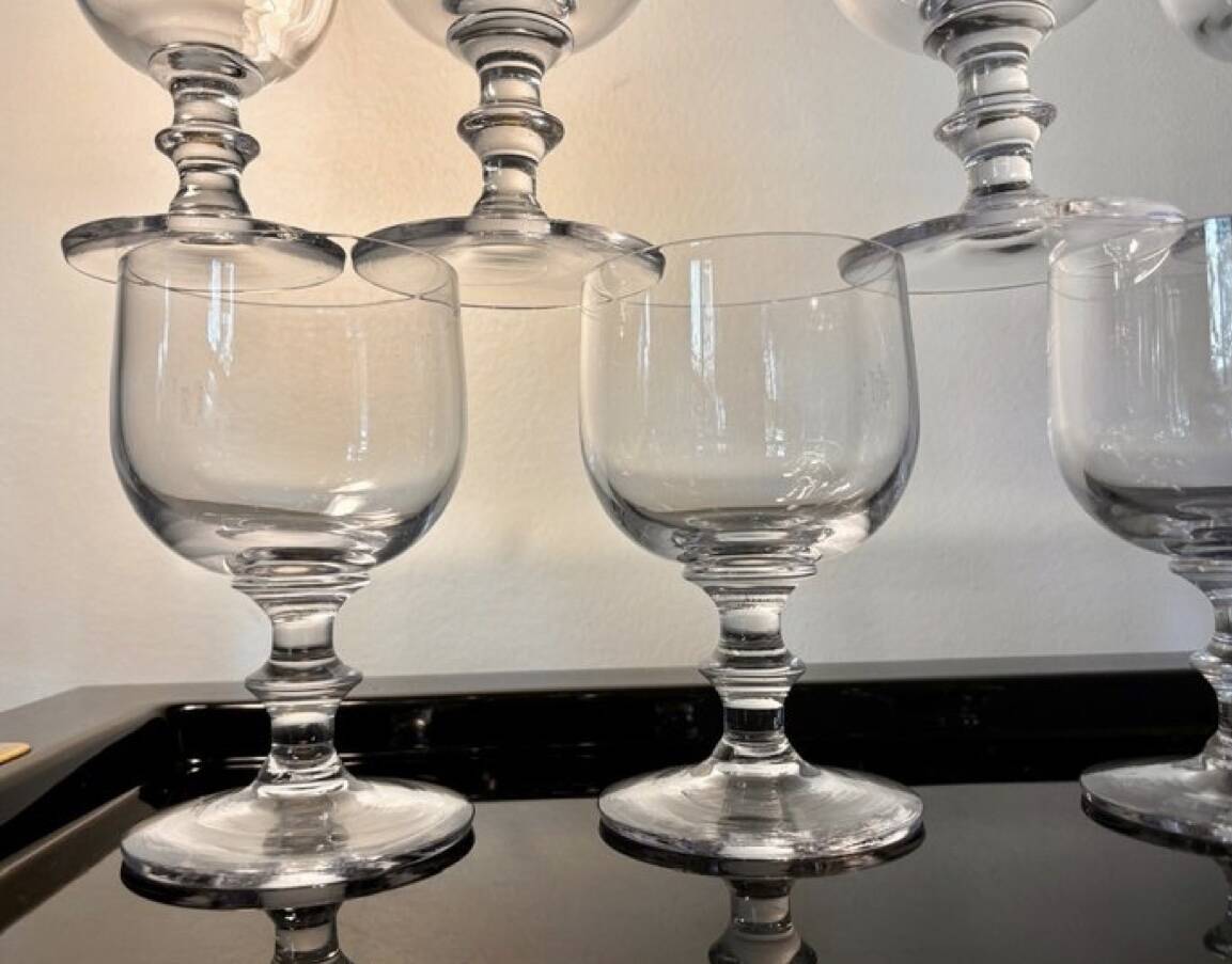 Large crystal beer or dessert glasses, 2 heights