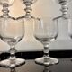 Large crystal beer or dessert glasses, 2 heights