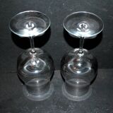 Lot de 2 grand verres à vin en cristal - ballon de dégustation œnologie H20cm