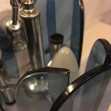Lustre et applique en verre bleu
