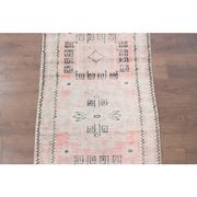 Vintage Turkish Oushak Handmade Cotton Orange Wool Runner Rug 82x328