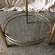 Former sellette tablet gold metal shelf vintage glass trays