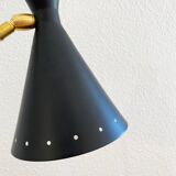 Large Italian counterweight lamp in brass, 50s design