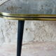 Table basse décor oiseaux bleus, années 60-70